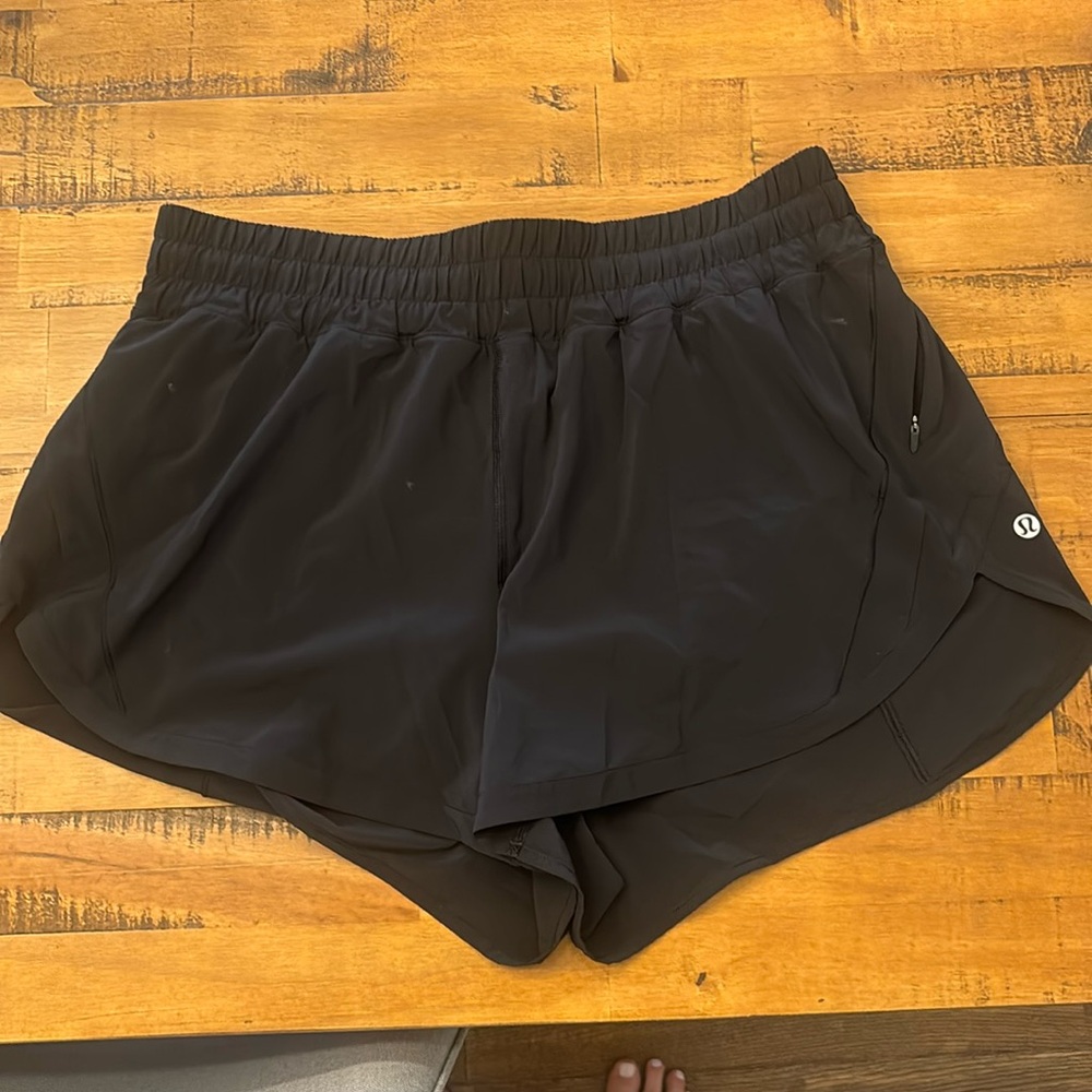 Black Lululemon athletic shorts